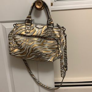 Aimee Kestenberg gold zebra stripe leather purse
